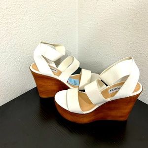 Steve Madden White Platform Sandals